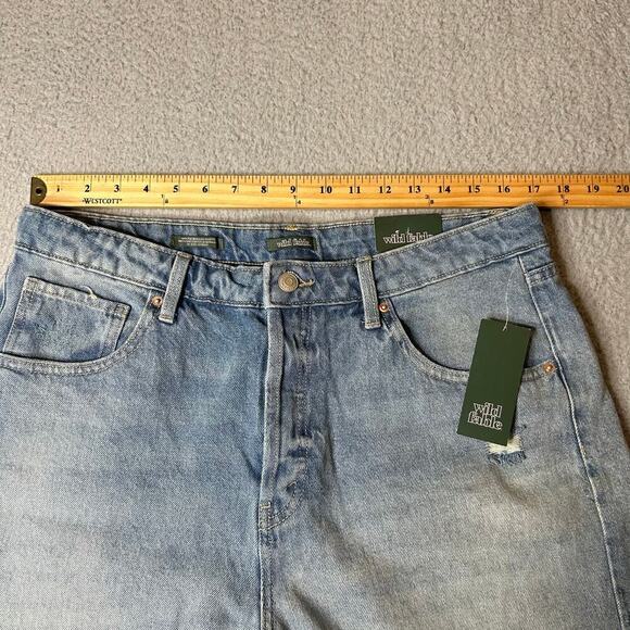 Wild Fable Jean Shorts Womens 14 Blue High Rise Denim Distressed Bermuda NEW - Picture 9 of 12